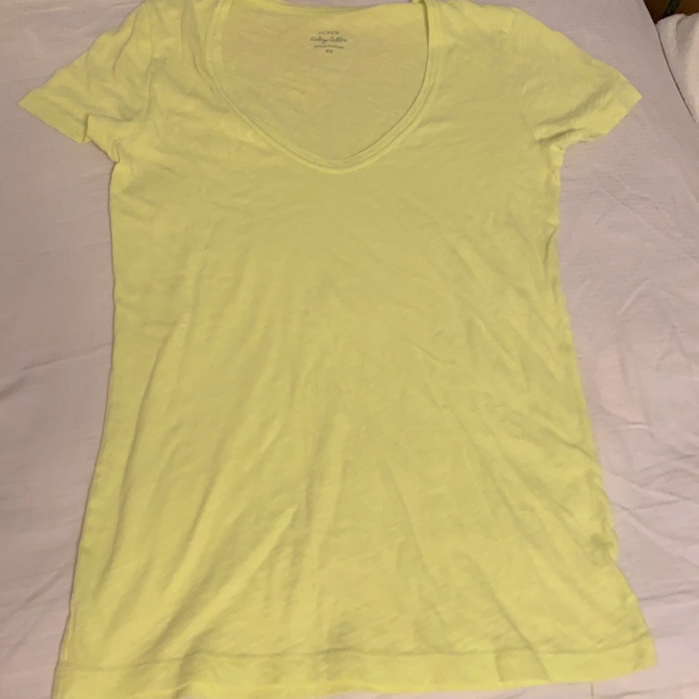 ~J. Crew~ Vintage Cotton Light Lime Green V-Neck T-Shirt